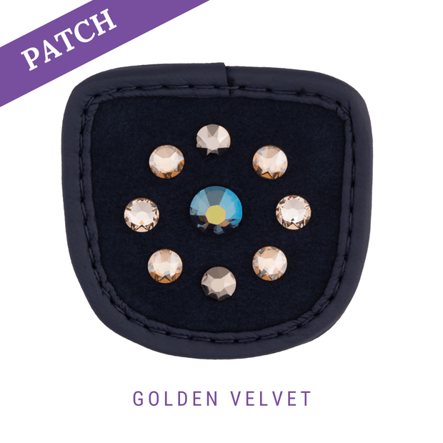 Golden Velvet by Luisa Zuckerwatte Reithandschuh Patch blau